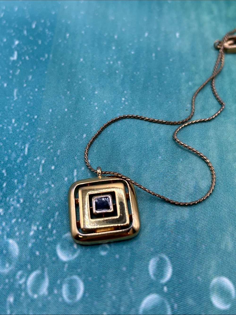 Vintage 1980 Givenchy Paris New York black enamel geometric pendant necklace
